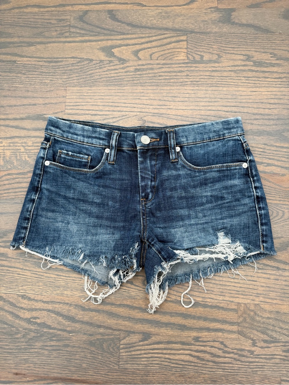 BlankNYC Indigo Distressed Denim Shorts